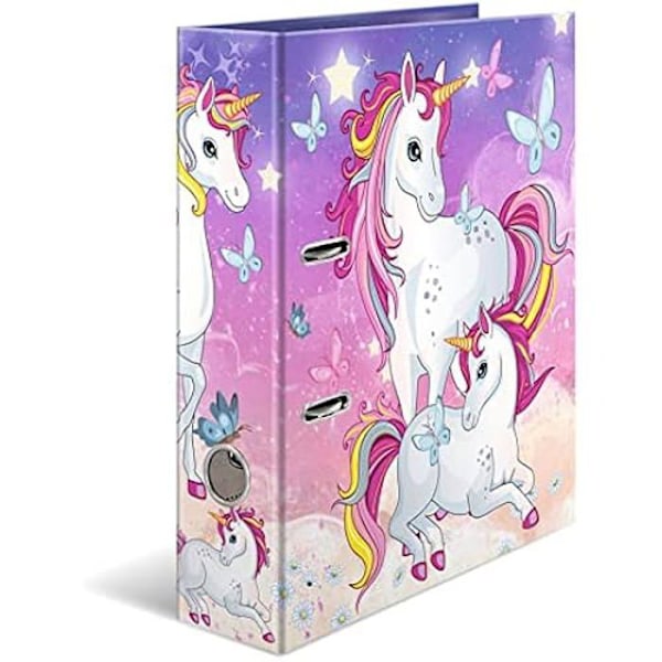 A4-mapp - HERMA - Enhörning - 7 cm - Färgad kartong - För barn Einhornmotiv