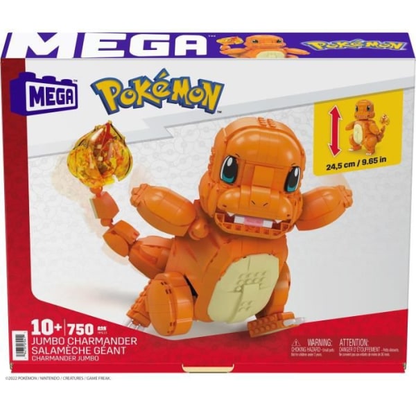 Mega Construx - Pokémon - Giant Salameche - byggleksak - 7 år och + Flerfärgad