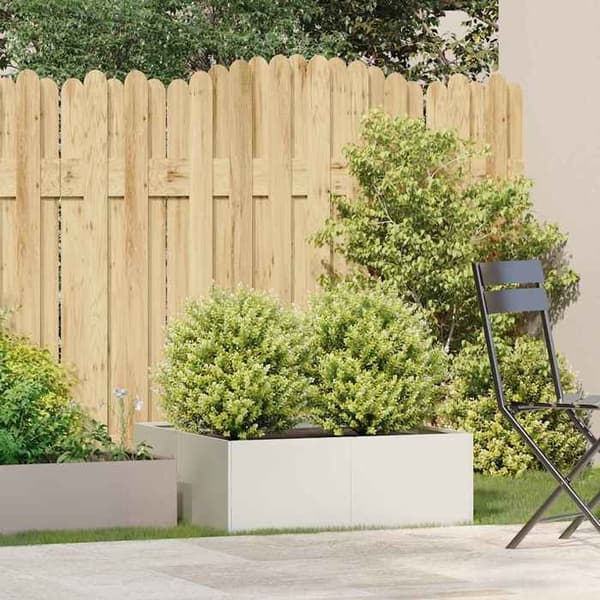 vidaXL Blomlåda vit 80x80x30 cm stål 860802
