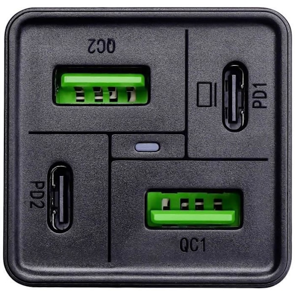 Akyga AK-CH-17 USB-laddare - Vit - Utström (max.) 3,25 A - 4 x USB-A, USB-C® Svart