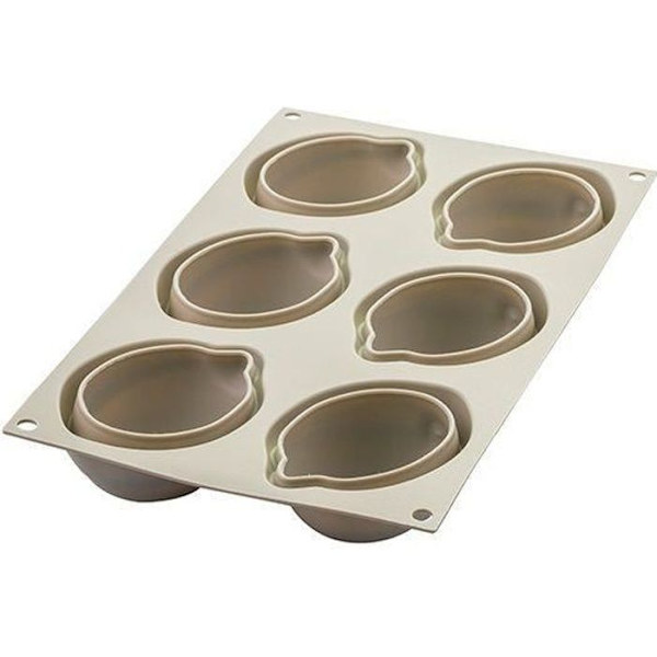Silikonform - SILIKOMART - 6 3D Citroner - Beige - Flexibel - Värmeresistent Beige