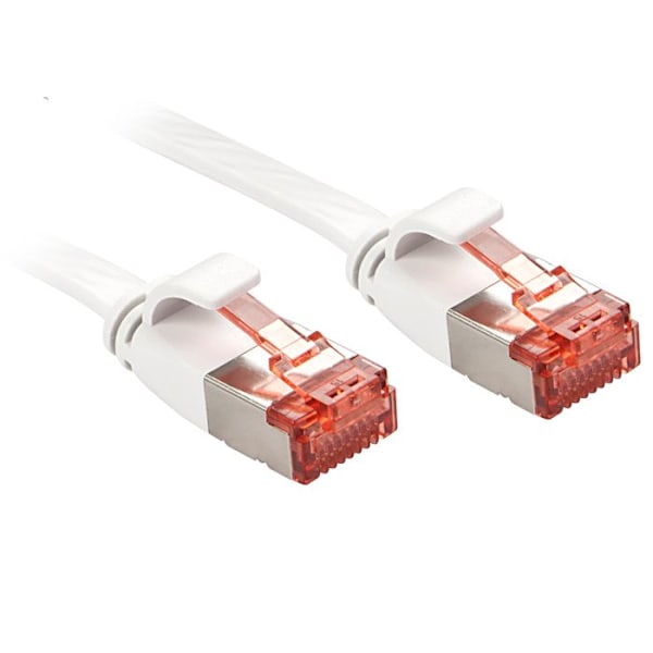 Nätverkskabel - Lindy - RJ-45 anslutningskabel - 5 m - CAT 6 - Platt vit