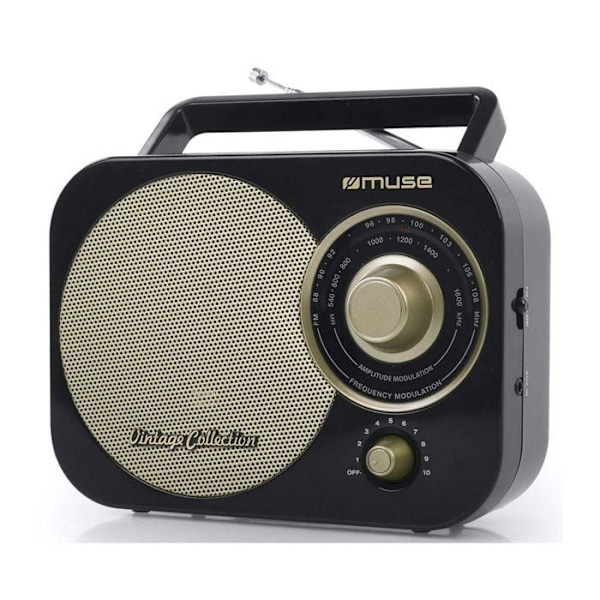 Muse Radio bärbar analog svart - m055rb