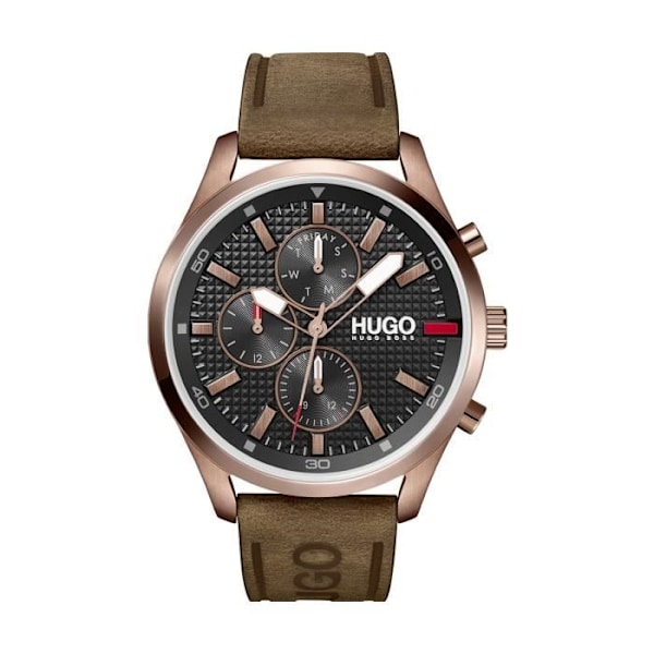 Klocka - HUGO - BUSINESS - Brunt läder - Analog - Chic kastanj