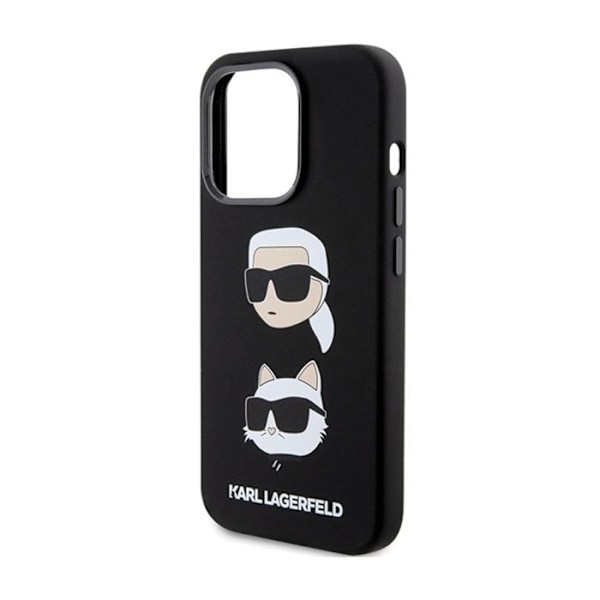 Karl Lagerfeld Karl & Choupette Heads silikonfodral till iPhone 15 Pro (svart)