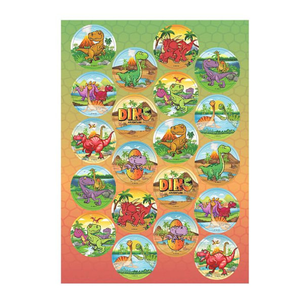 Mini Ätbara Skivor - AZYME - DINOSAURER - Tårtdekoration - 20 stycken - 3,4 cm
