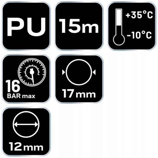 Slang - rör - flexibelt Neo Tryckslang Spiral 12,0 x 17 mm, 15 m, EU