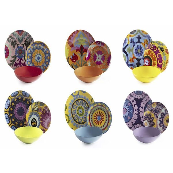 Komplett service - Excelsa bordsservering - 64791 - New Delhi 18-delat servisset, porslin Multicolor