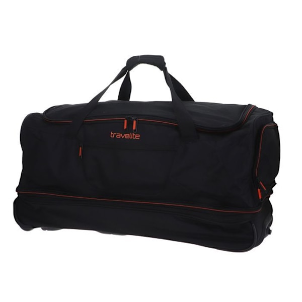 Åkpåse - Travelite - Basics Wheeled Duffle 70 - Svart - 100% polyester - Stort format svart, orange
