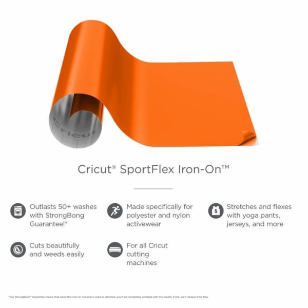 Transfer - Cricut screentryck - SPORTFLX-4452 - SPORTFLEX Iron on Neon Orange, Polyester, Flerfärgad, unik