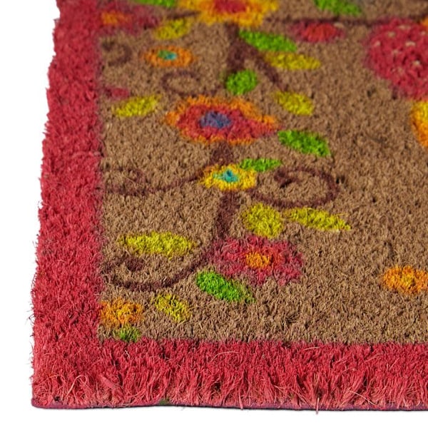 Paillasson - Relaxdays - 10017720 - Kokosfiber - Flerfärgad - Antiskid PVC mörkbrun, gul, röd