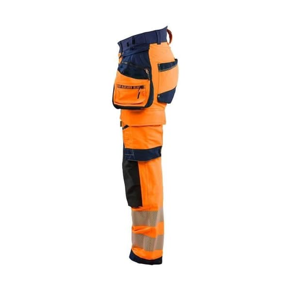 Högsynlighets stretch 4D skyddsbyxa för kvinnor Blaklader Orange/marinblå 38