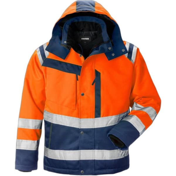 Arbetsjacka hög synlighet Fristads Klass 3 4043 PP orange hög synlighet/marinblå XL