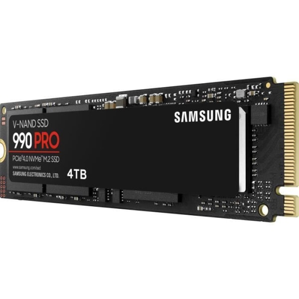 SAMSUNG - 990 PRO - Intern SSD - 4 TB - PCIe 4.0 - NVMe 2.0 - M2 2280 - Upp till 7450 MB/s (MZ-V9P4T0BW)
