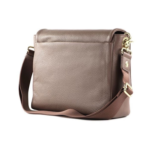 Axelväska - MANDARINA DUCK - Mellow Leather Messenger - Kalvskinn - Brun - 30x22x9 cm kastanj