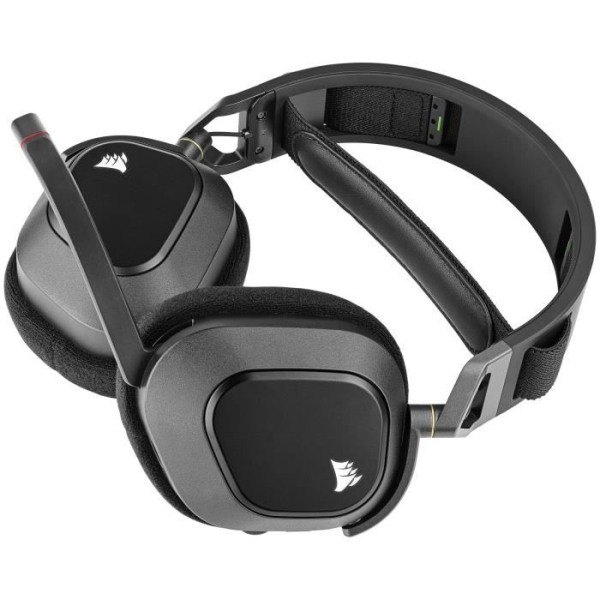 HS80 RGB trådlösa hörlurar - CORSAIR Carbon - Headsetmikrofon - Dolby Atmos - Trådlös teknologi