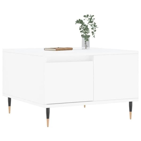 vidaXL Soffbord Vit 55x55x36,5 cm Konstruerat trä 830748