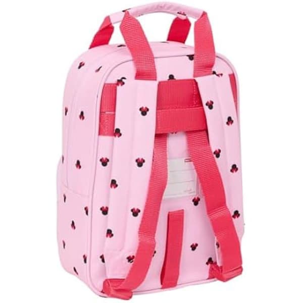 Barnryggsäck - SAFTA - Minnie Mouse - Återvinningsbart tyg - Anpassningsbar - Rosa Ros