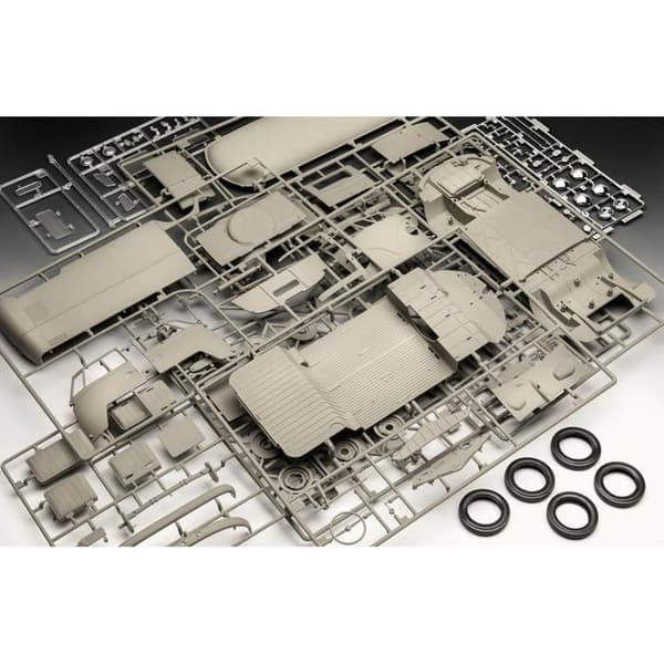Modellbil - REVELL - VW T1 Panel Van - 75 år - Blå - Inredning