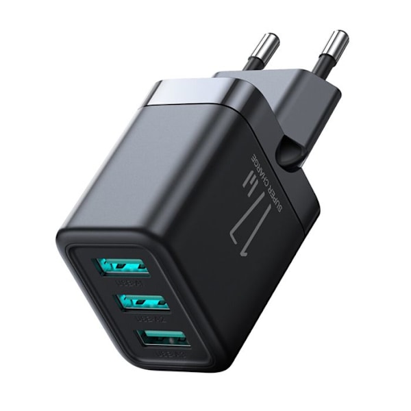 Laddare 3x USB, 3,4A, 17W - JoyRoom (JR-TCN02) - Svart