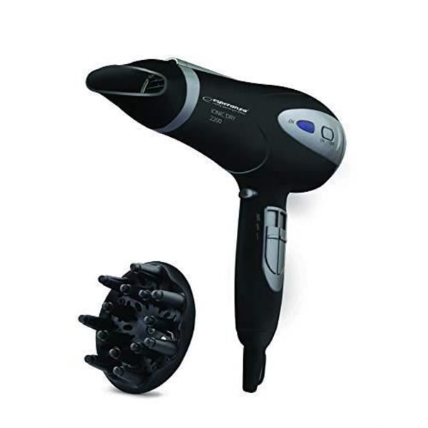 Hårtork - ESPERANZA - ebh005 K - 2200 W - Ionteknologi - Diffuser - Svart Svart