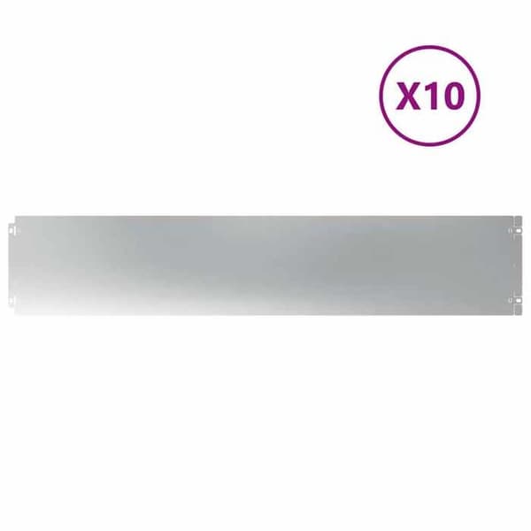 vidaXL Gräskanter 10 st 20x103 cm galvaniserat stål 860159