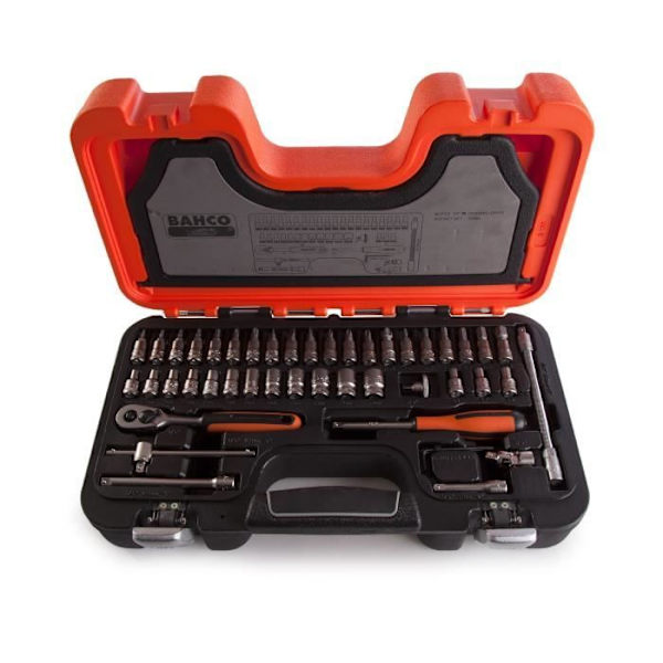 BAHCO S460 1/4 tums uttagssats 46 st - hög prestanda - HDPE plastlåda