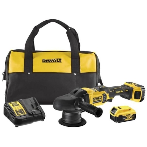 XR 18V 125mm orbital polerare, 2 batterier, laddare, mjuk väska Dewalt DCM848P2-QW