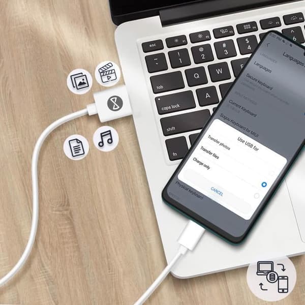 USB till USB Typ C-kabel Snabbladdning och synkronisering 1m Forever White