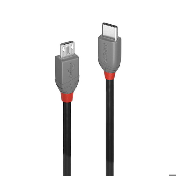 LINDY USB 2.0 typ C till Micro-B-kabel - Anthra Line - 0,5m