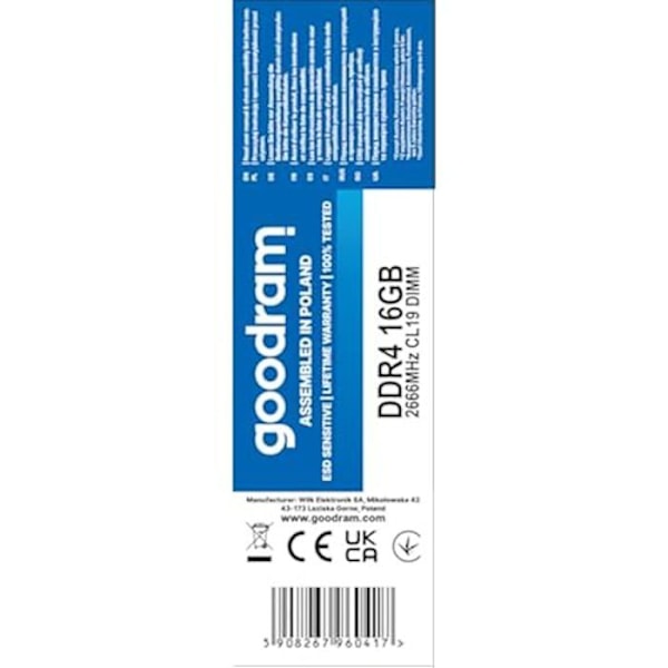 Tillbehör för PC och bärbara datorer - GOODRAM - DDR4 - 16 GB - 2666 MHz - Effektiv