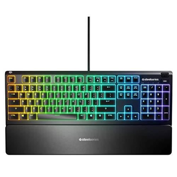Steelseries Apex 3 - Speltangentbord - 10 Zones RGB-belysning - Premium magnetiskt handledsstöd - Am 6479 Layout