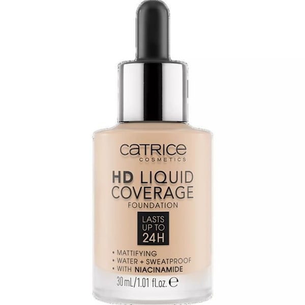 Foundation - Catrice - HD Liquid Coverage - 010 Ljus Beige - 30 ml - Alla hudtyper Ljusbeige