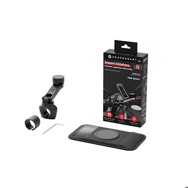 Stöd för smartphone - Shapeheart - Pro Boost - Svart - Plast - MC-styre svart