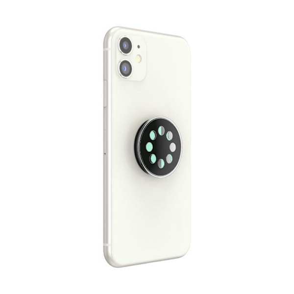 Stöd för smartphone - Popsockets - Fosforescerande retro-emalj - Svart/Blå/Silver - 39,74x7x24,25 mm svart/blå/silver