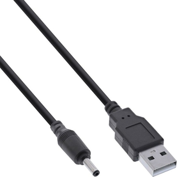 Inline - 26806C - Strömkabel - USB (M) zu Gleichstromstecker 3,5 x 1,35 mm (M) - 5 V - 3 A - 3 m - Svart