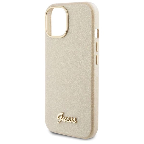 Skydd för iPhone 15 / iPhone 14 / iPhone 13 - Guess Glitter Glossy Glossy Script (GUHCP15SPGMCSD) - Glittrande Beige