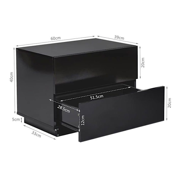 Meerveil sängbord - F1014BT35BK