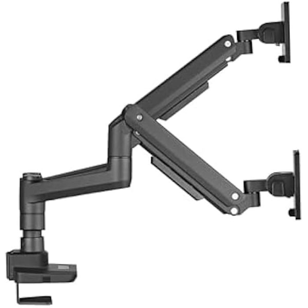 Utrusta 650182 Högpresterande skrivbordsfäste för två 17"-35" skärmar, svart Svart