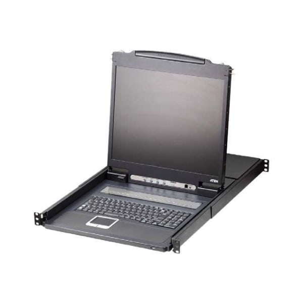 ATEN LCD KVM-switchar CL1308N KVM-konsol med 8-portars PS-2 KVM-switch, USB 19" rackmonterbar 1280 x 1024 Svart 1U Svart