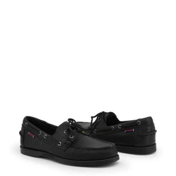 Loafers för män - Sebago Portland svart läder - Rundad tå - Exceptionell komfort Svart 41