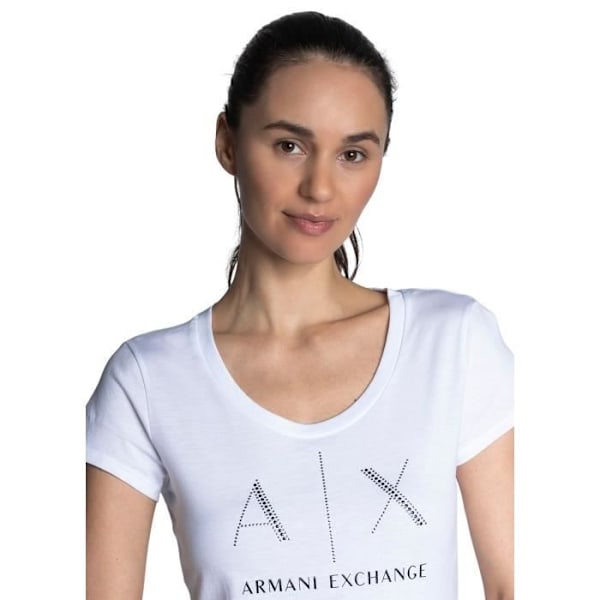 Armani Exchange t-shirt för kvinnor - vit/svart - M Vit svart XL