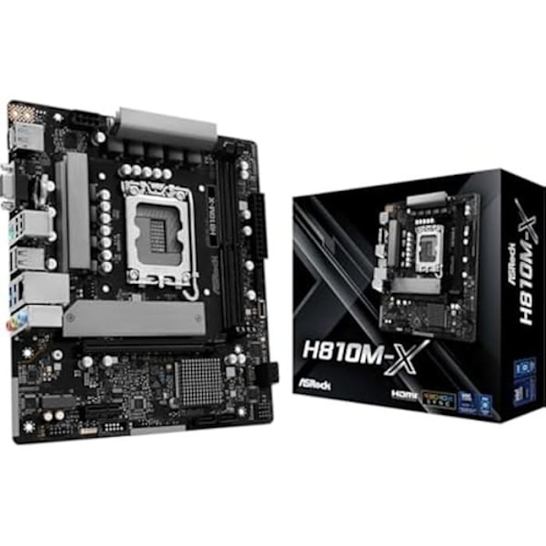 Moderkort - ASRock - H810M-X - LGA1851 - Micro ATX - 6+1 strömfaser