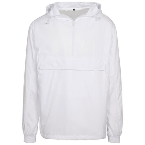 Bygg Ditt Varumärke Basic Pull Over Jacka Coupe-Vent, Vit, L Man Vit jag