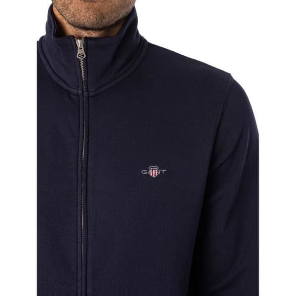GANT - Zip-sweatshirt Regular Shield - Herr - Blå Blå XXXL