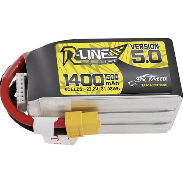 Tattu Batteripaket (LiPo) 22,2 V 1400 mAh Antal celler: 6 150 C block XT60