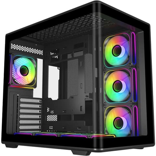 COOLER MASTER - Elite 600 Black 7*ARGB (7 Fläktversion + Hub) - PC-chassi - Mediumtorn