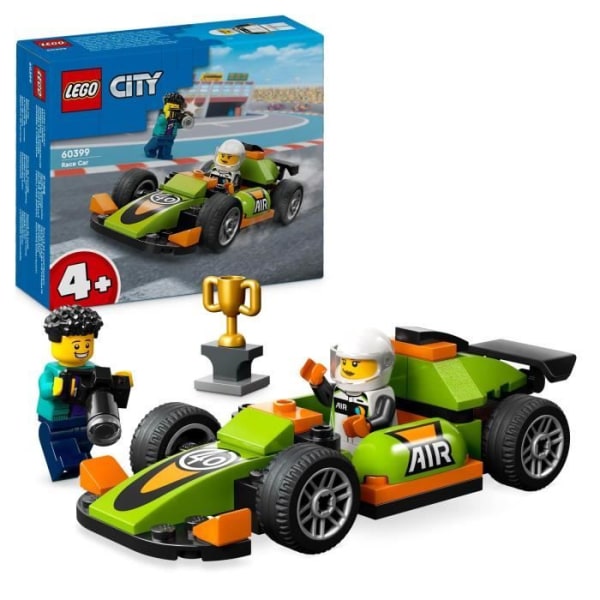 LEGO® 60399 City Den gröna racerbilen, leksak för pojkar och flickor från 4 år och uppåt, med fotograf och förare