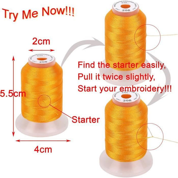 80 Spolar Janome Polyestertråd Maskin för Broderi 500M - Sortiment av Nya Färger av New brothread 78 Janome Färger+1 Vit+1 Svart