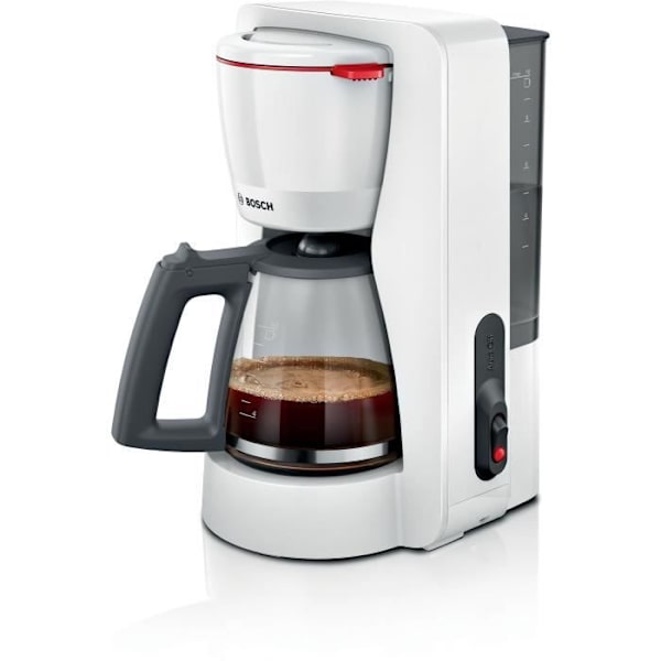 Filterkaffebryggare - BOSCH - TKA2M111 MyMoment - Vit - Kapacitet 1,25L - glaskanna - anti-droppsystem Vit